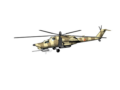 军事伪装摄影照片_有伪装颜色的直升机在天空
