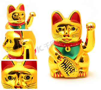 Maneki Neko 日本招财猫拼贴画