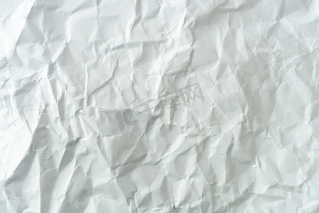 白色皱纸纹理的顶视图。