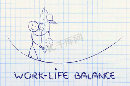 工作与生活平衡摄影照片_工作生活平衡与管理职责：工作的父亲ju