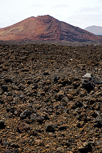 火山石在 los volcanes lanzarote rock sky hill summer