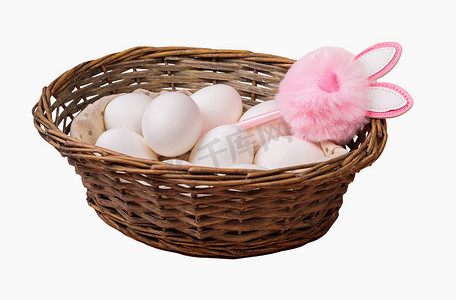 粉色彩蛋摄影照片_复活节。