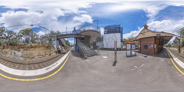 Faulconbridge火车站球形360度全景照片