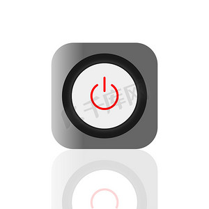 On Off 按钮式电源按钮，Off 按钮以红色包围，On 按钮以绿色和黑色背景包围。