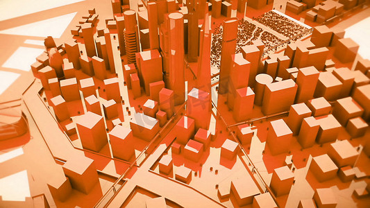 数据场景未来摄影照片_棕色城市建筑的场景。 