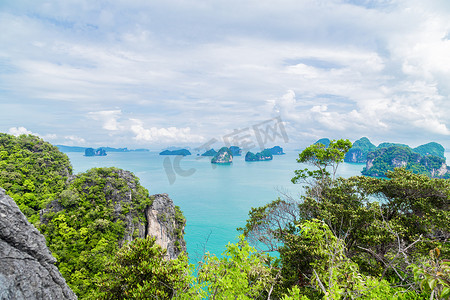 Koh Hong 岛观点指向泰国甲米 360 度美丽的风景。