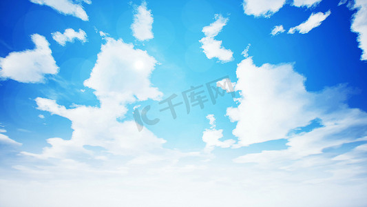 cloudscape 与夏季太阳 3d 渲染