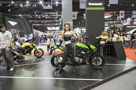 泰国曼谷 — 4 月 4 日：4 月 4 日的川崎摩托车展