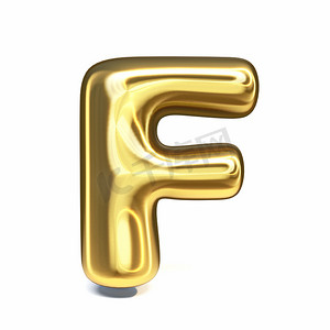 周年纪念字体摄影照片_金色字体字母 F 3d