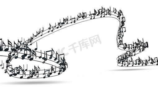 音乐符号创意设计摄影照片_音乐背景设计。孤立在白色的音乐作品