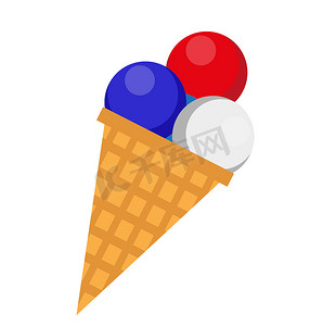 冰淇淋图标，平面风格