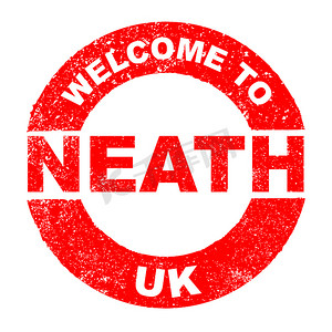 橡皮墨水印章欢迎来到 Neath UK