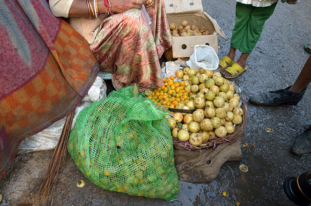 水果商店摄影照片_印度市场