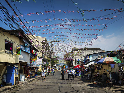 老城区摄影照片_菲律宾马尼拉市老城区 tramuros 街