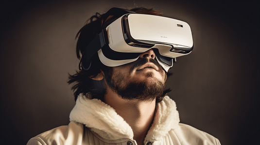 ar虚拟现实摄影照片_一个人戴着虚拟现实眼镜