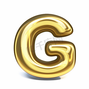 金色字体字母 G 3d