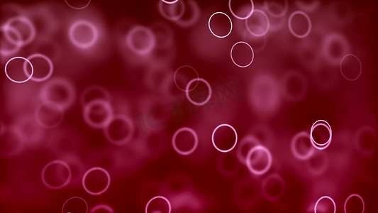 红色发光圆圈抽象运动背景 3D 渲染