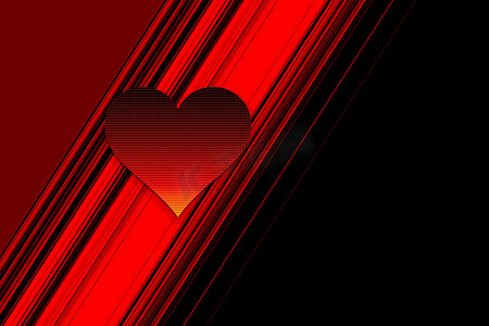 以红色心形作为爱情概念的情人节背景
