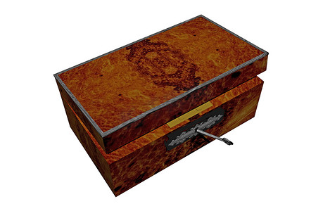 带镶嵌和锁的古董贵族盒子