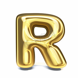 金色字体字母 R 3d