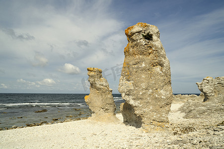 哥特兰岛的石灰岩地层
