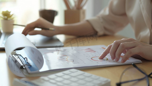 商业女性投资顾问分析公司年度财务报告资产负债表报表与文件图表一起使用。