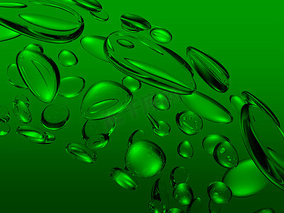 绿色背景上的水滴