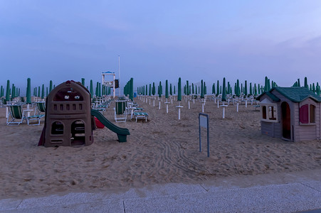 nook摄影照片_Lido di Jesolo 海滩，亚得里亚海，威尼斯海滨的片段