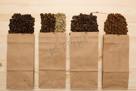不同品种摄影照片_不同品种的咖啡豆