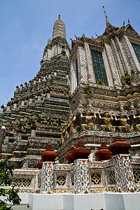 亚洲泰国在曼谷屋顶宫殿天空遗迹