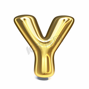 金色字体字母 Y 3d