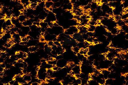 熔岩火焰在黑色大理石奢华上爆发出辉光矿物质感