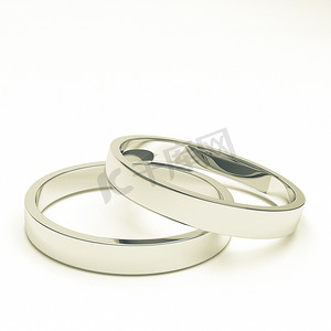 银或铂金结婚戒指