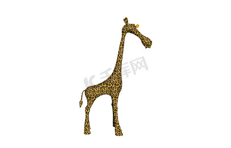 来自非洲的长脖子卡通长颈鹿