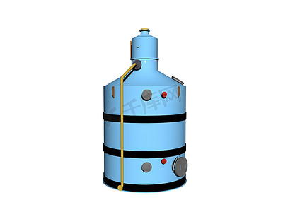 液态色块摄影照片_实验室液态气体用蓝色杜瓦管