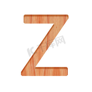 木制字母图案美丽的 3d 隔离在白色背景，设计字母 Z