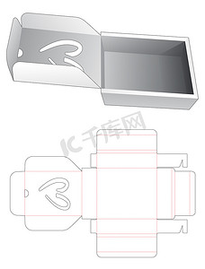 包装盒模板摄影照片_包装盒模切模板