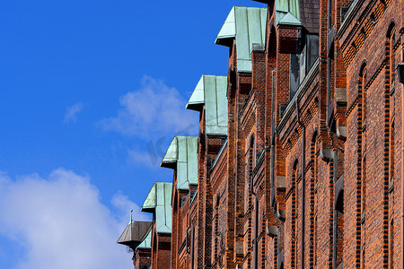 汉萨同盟城市汉堡的砖砌建筑