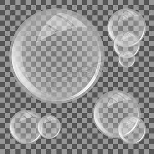 透明气泡气泡摄影照片_玻璃镜片组
