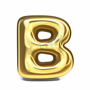 金色字体字母 B 3d