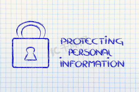 个人安全信息摄影照片_互联网安全和锁：机密信息的风险