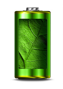 被隔绝的被打开的绿色能源电池