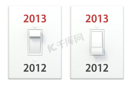 新年按钮摄影照片_新年灯开关 2012 2013