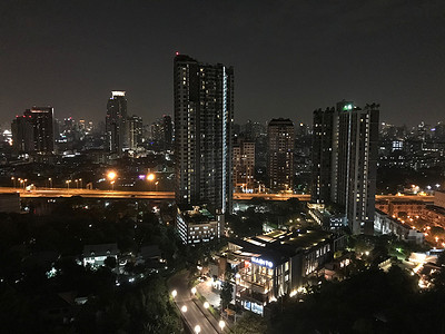 泰国夜景摄影照片_曼谷城市夜景