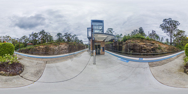 澳大利亚地区格伦布鲁克火车站球形360度全景照片