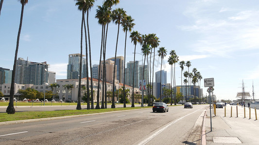 美国加利福尼亚州圣地亚哥 — 2020年1月30日：市中心的县市政中心。