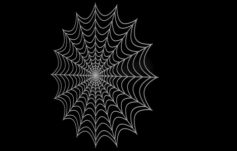 黑色背景下的圆形蜘蛛网