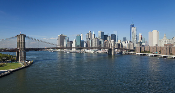 纽约市中心 w 布鲁克林大桥和布鲁克林公园