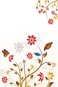 矢量抽象的蝴蝶摄影照片_抽象矢量花卉背景