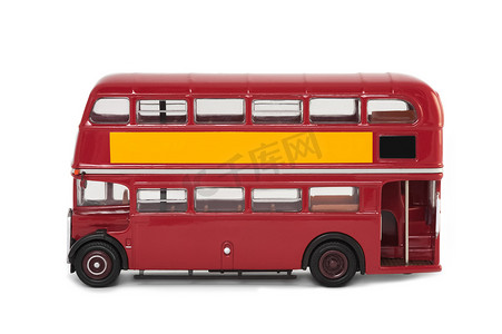 微缩模型摄影照片_红色伦敦巴士